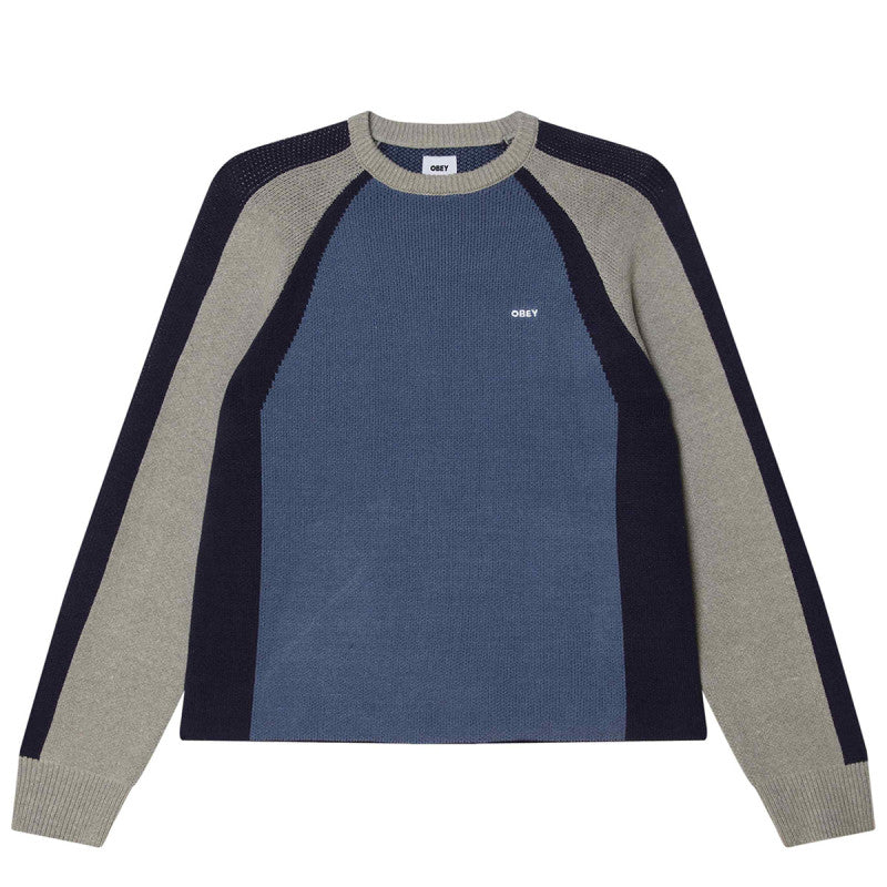 Obey Raglan Sweater Dull Blue