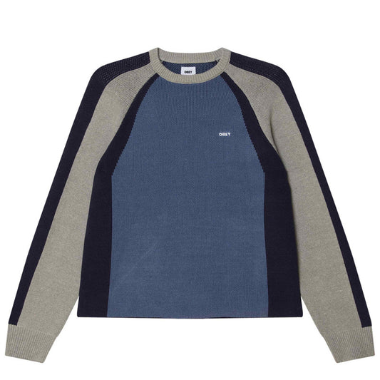 Obey Raglan Sweater Dull Blue