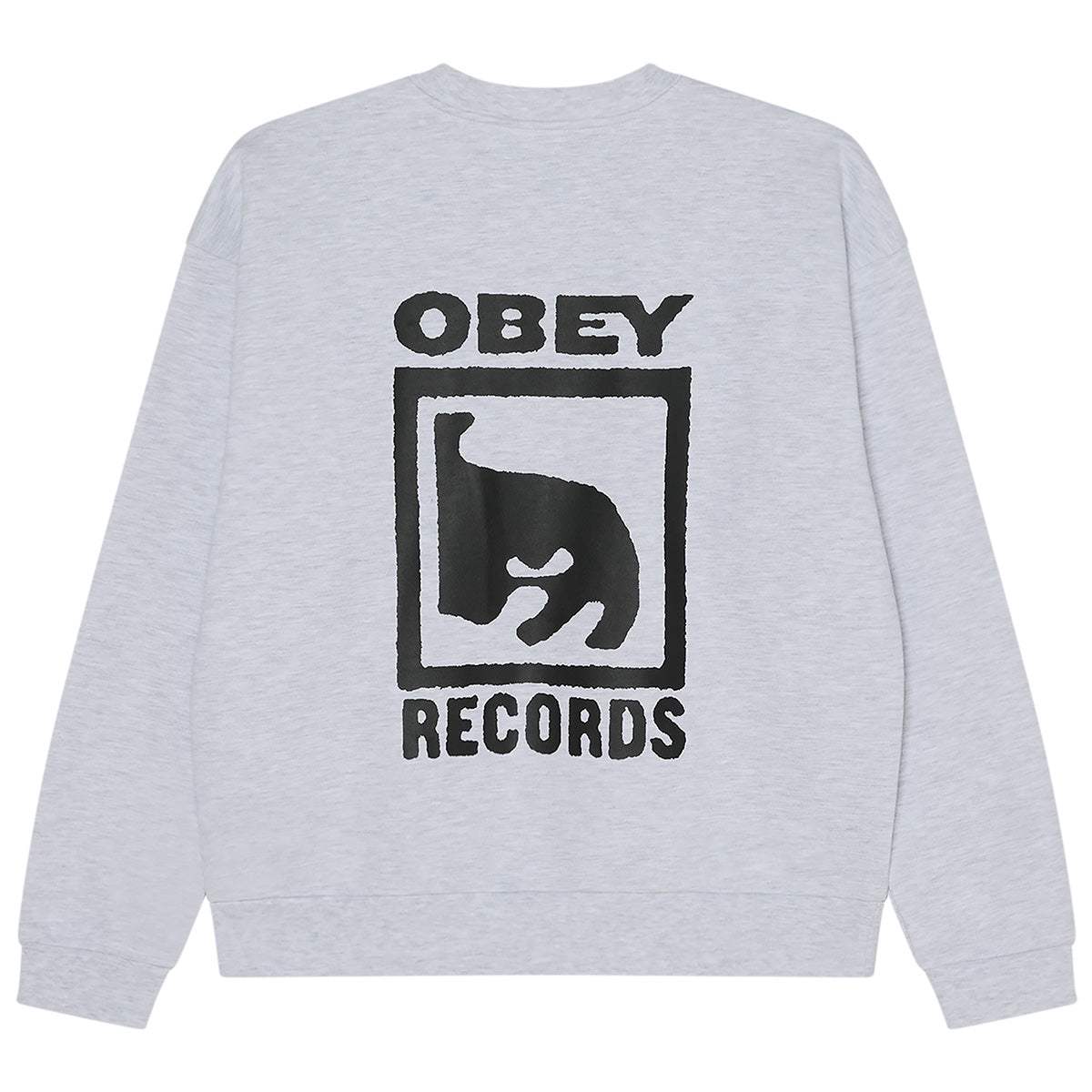 Obey Records Extra Heavy Crewneck Sweater Ash Grey