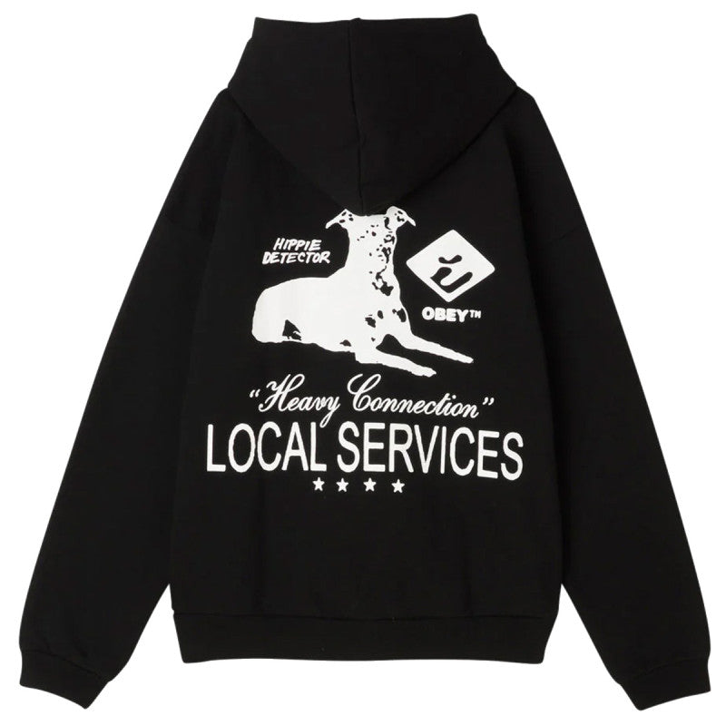 Obey Services Extra Heavy Hooded Sweater Black