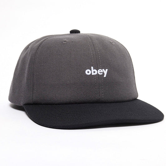 Obey Shade 6 Panel Snapback Cap Dark Grey