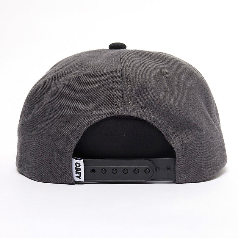 Obey Shade 6 Panel Snapback Cap Dark Grey