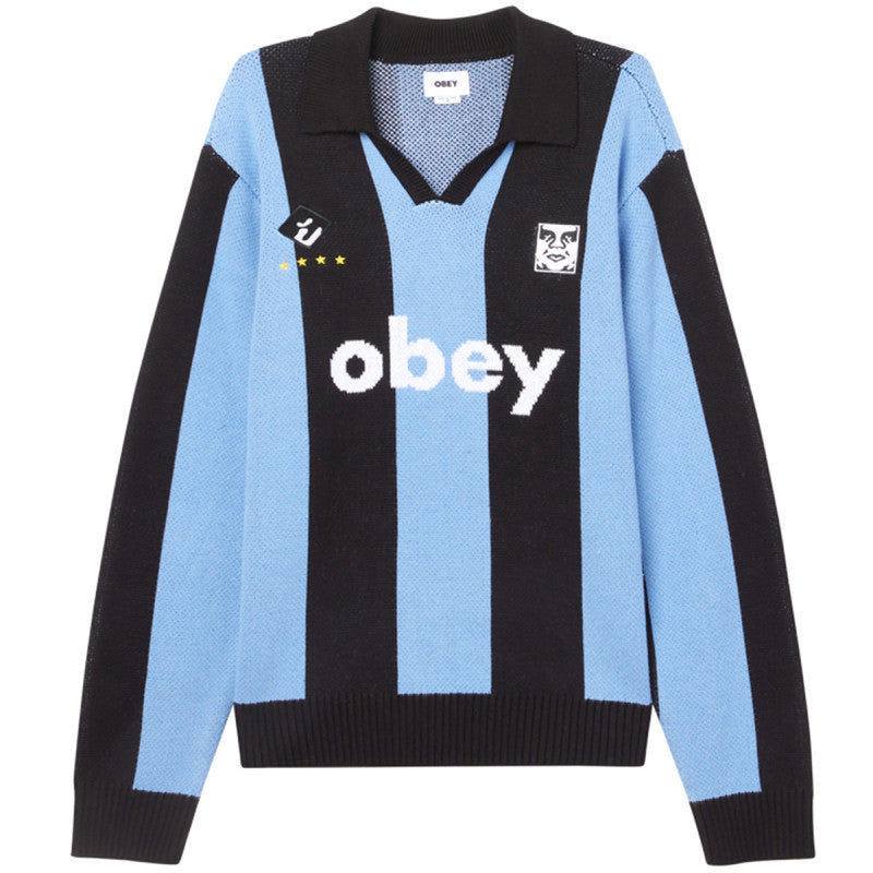 Obey Soccer Jersey Sweater Light Blue/Black