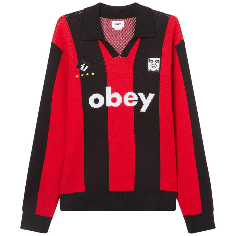 Obey Soccer Jersey Sweater Red/Black