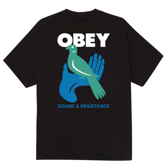 Obey Sound & Resistance Bird T-Shirt Black