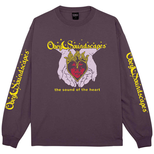Obey Soundscapes Longsleeve T-Shirt Pigment Plum Pefect