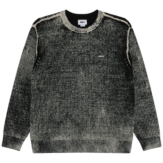Obey Spray Effect Sweater Dark Black