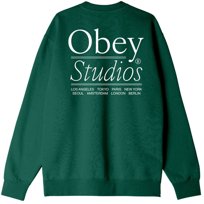 Obey Studios Crewneck Sweater Rain Forest