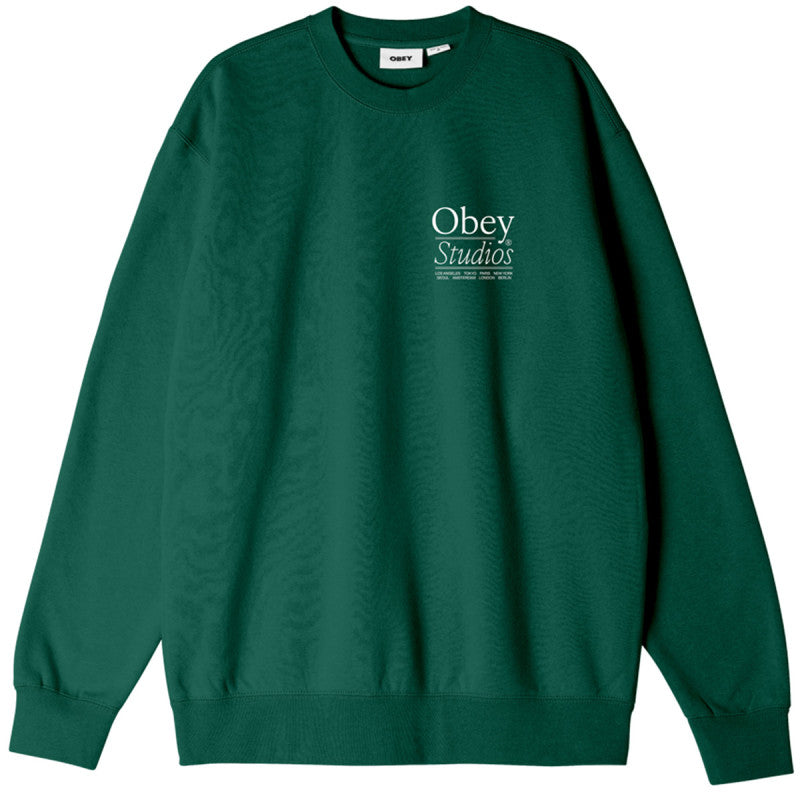 Obey Studios Crewneck Sweater Rain Forest