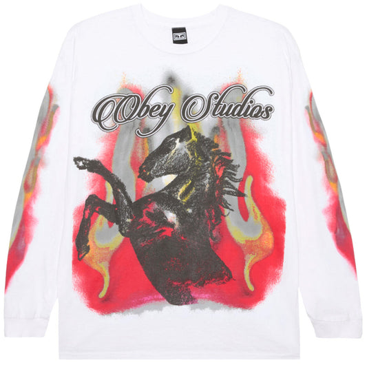 Obey Studios Horse Longsleeve T-Shirt White