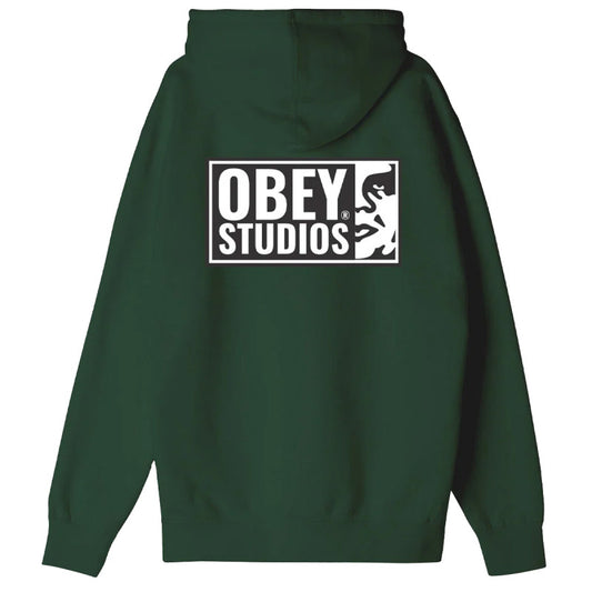 Obey Studios Icon Hooded Sweater Rain Forest