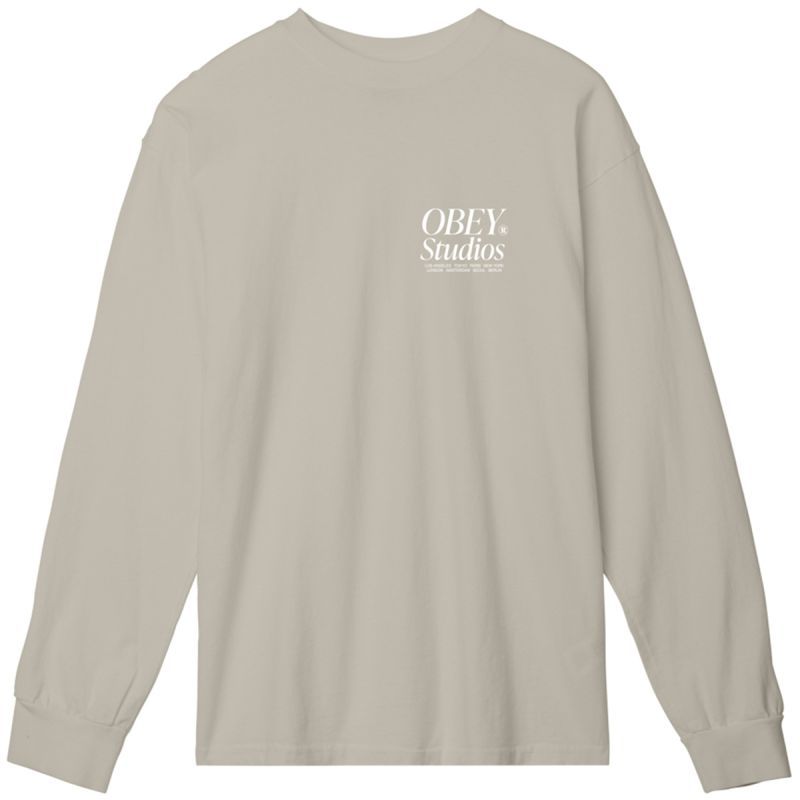 Obey Studios Icon Longsleeve T-Shirt Silver Grey
