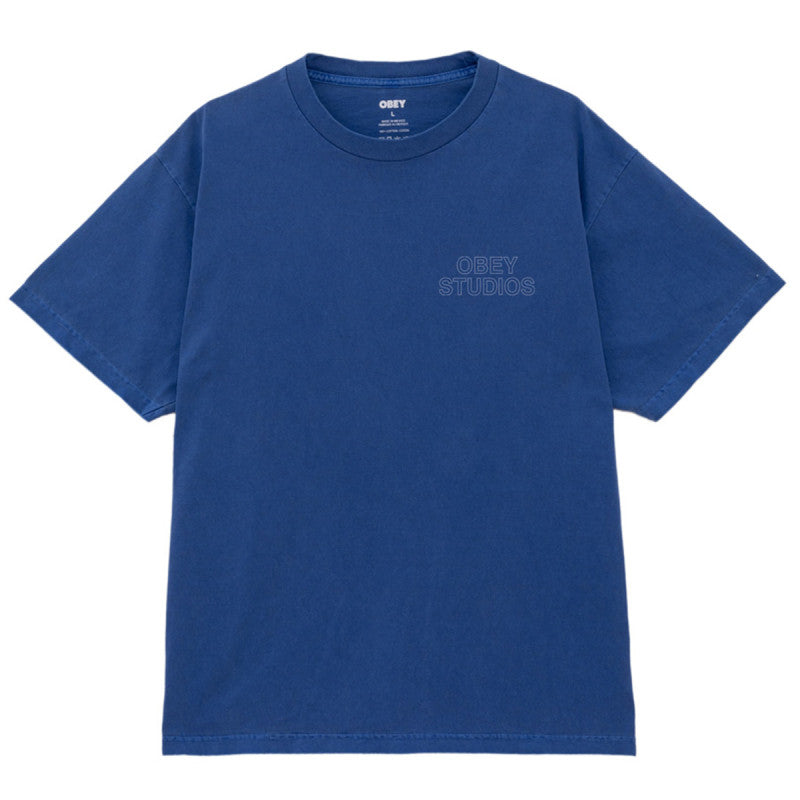 Obey Studios Outline T-Shirt Pigment Electric Indigo