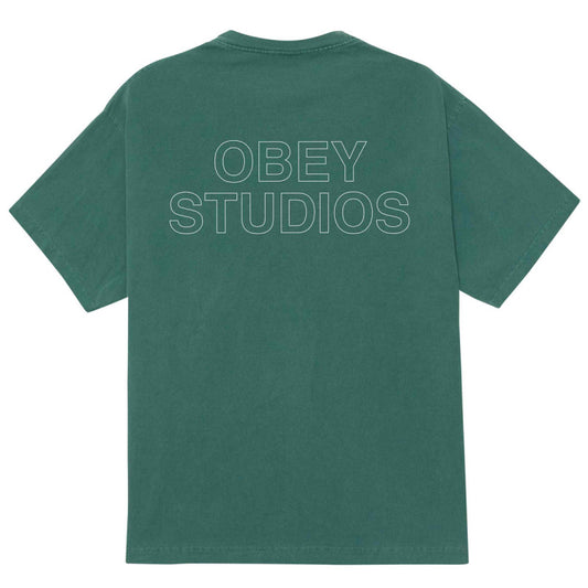 Obey Studios Outline T-Shirt Pigment Rainforest