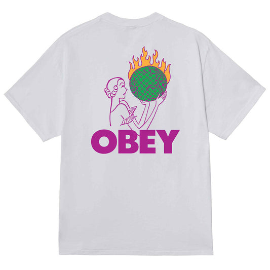Obey World In Flames T-Shirt White