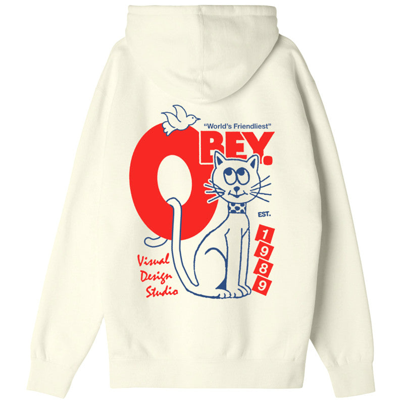 Obey Worlds Friendliest Hooded Sweater Unbleached