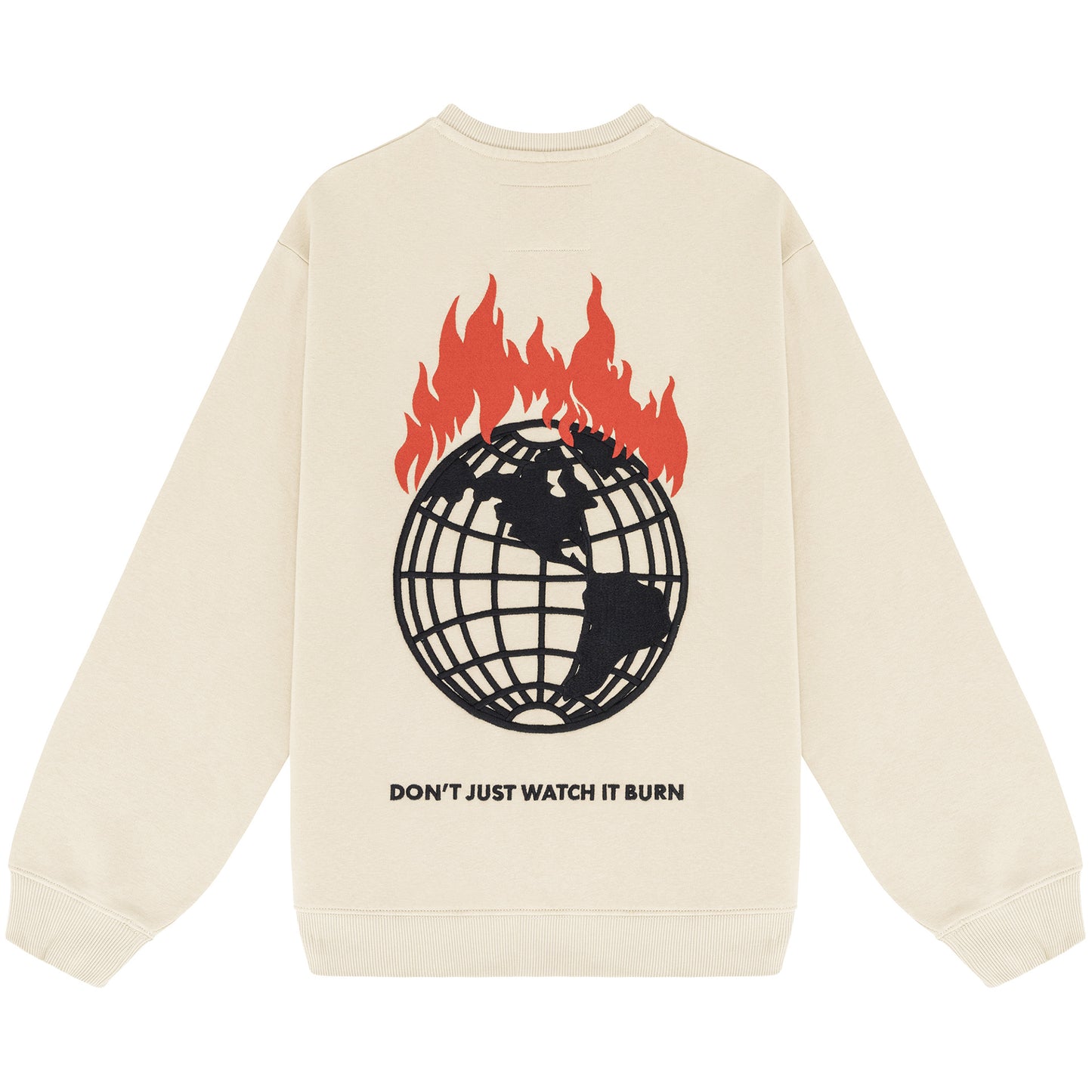 Obey X Napapijri Don't Just Watch It Burn Crewneck Sweater Cream