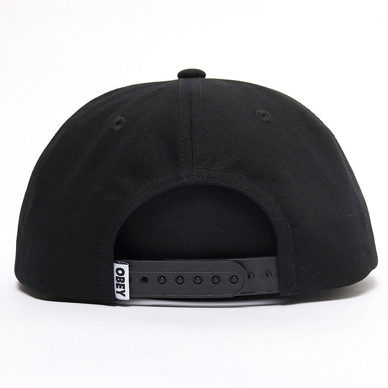 Obey Year 5 Panel Snapback Cap Black