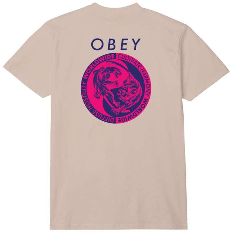 Obey Yin Yang Panthers T-Shirt Sand