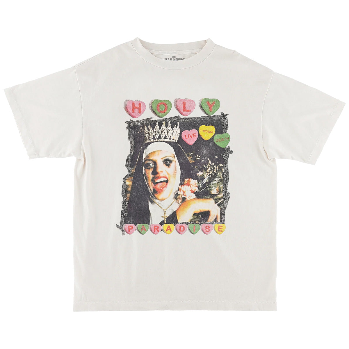 Paradise NYC Holy - Live Through Death T-Shirt Off White