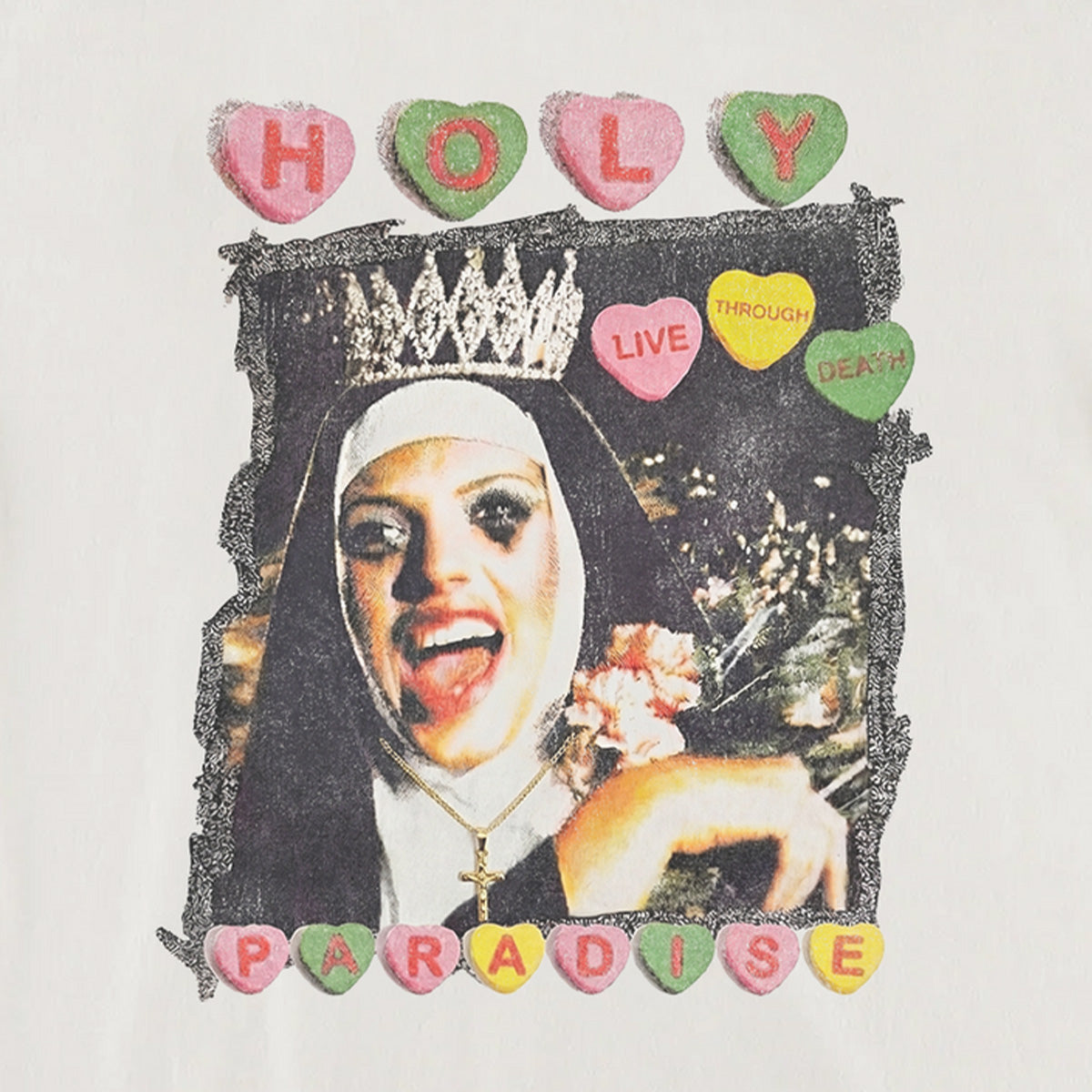 Paradise NYC Holy - Live Through Death T-Shirt Off White