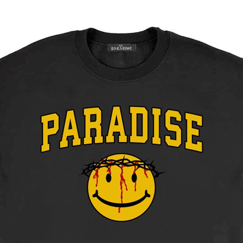 Paradise NYC Smiley Jesus Crewneck Sweater Black