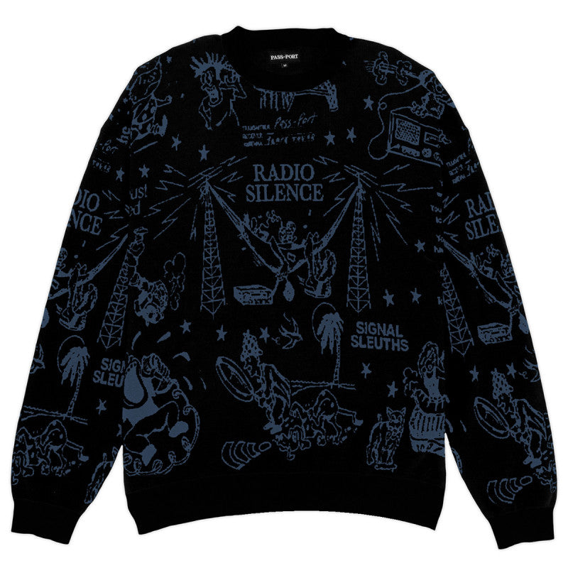 Pass Port Eyeball Knit Sweater Black/Harbour Blue