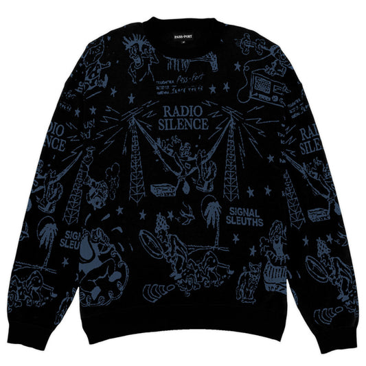 Pass Port Eyeball Knit Sweater Black/Harbour Blue