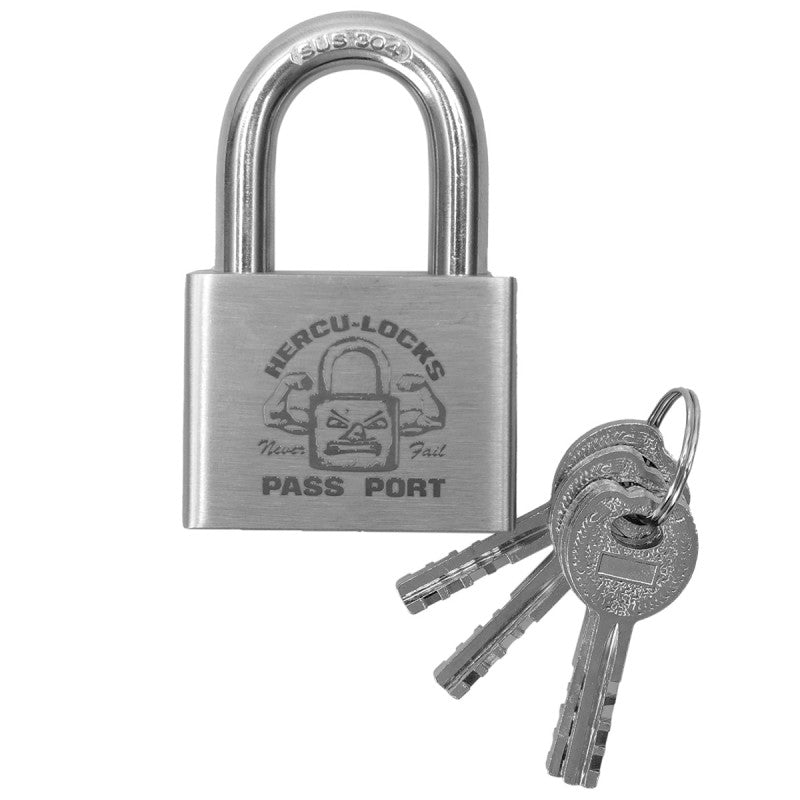 Pass Port Hercu~locks Padlock Brushed Silver