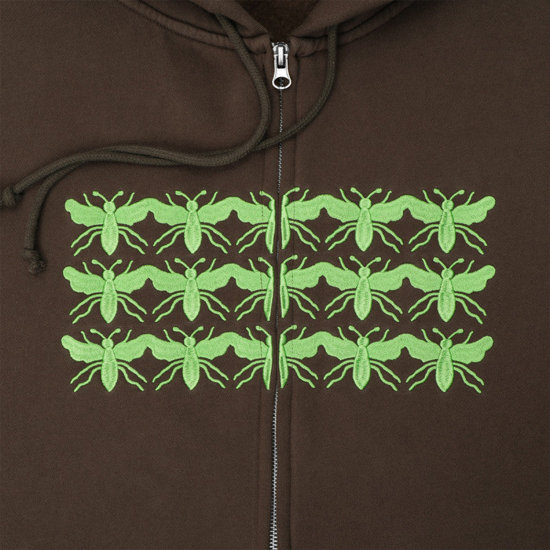 Pass Port Scissorcraft Zip Hooded Sweater Bark