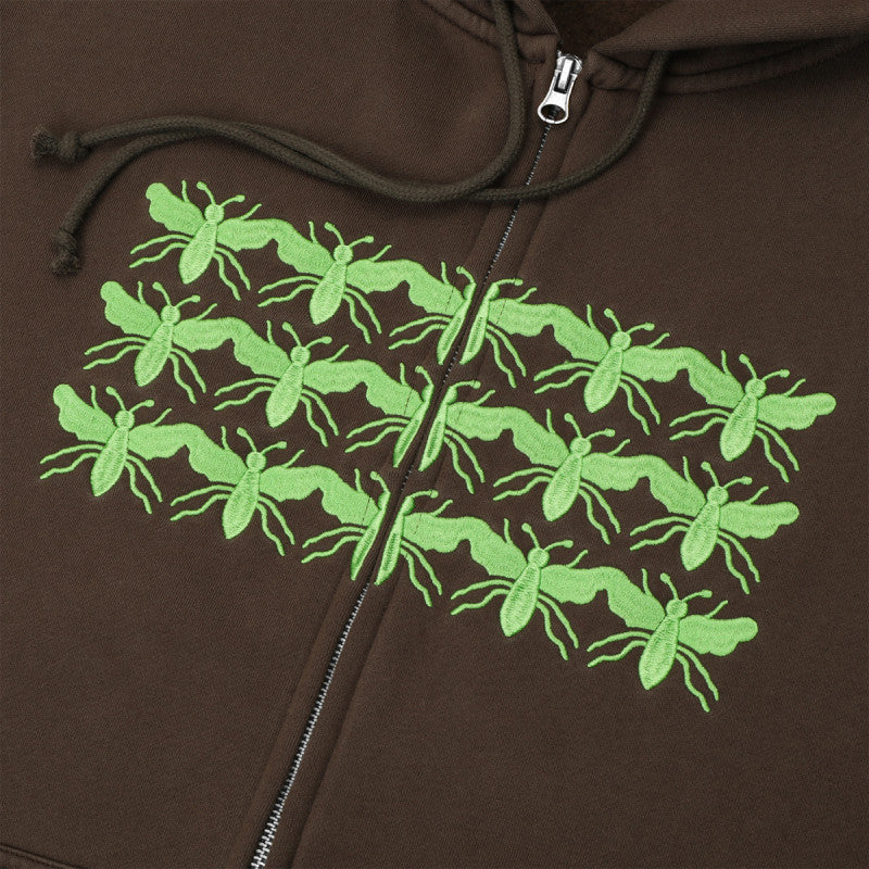 Pass Port Scissorcraft Zip Hooded Sweater Bark