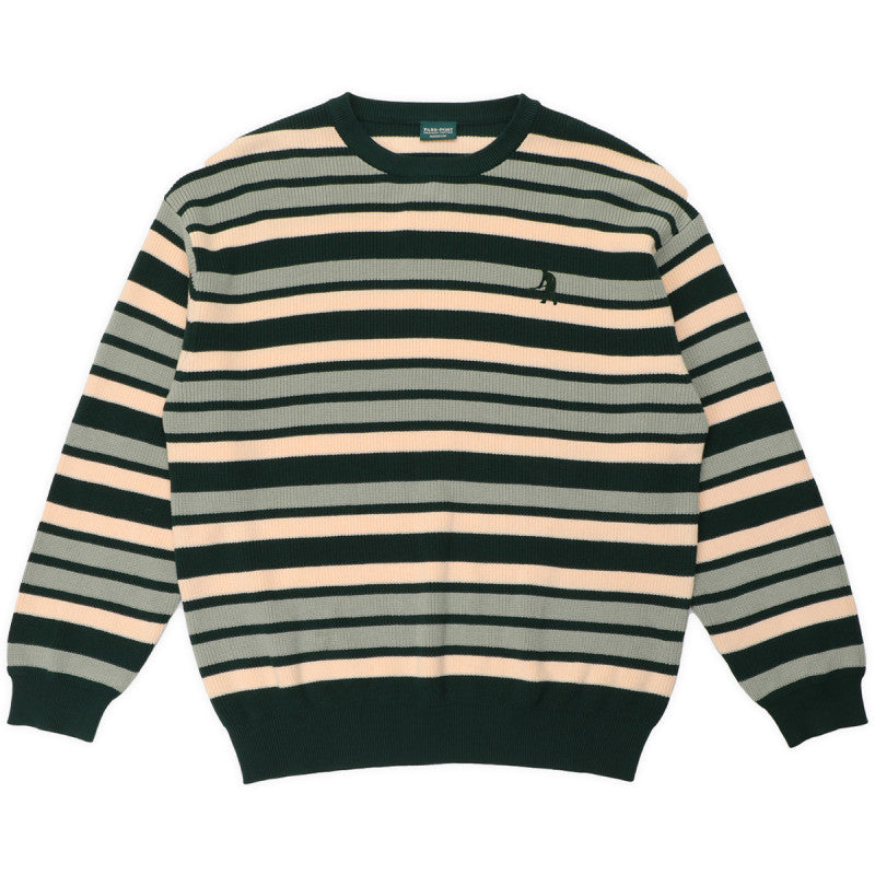 Pass Port Striped Organic Knit Sweater Dark Jade