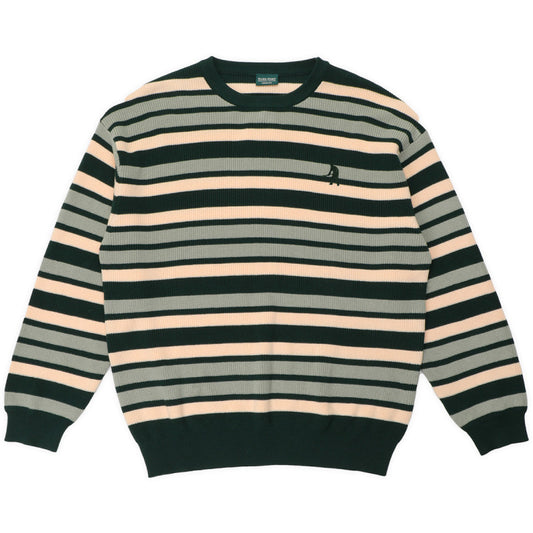 Pass Port Striped Organic Knit Sweater Dark Jade