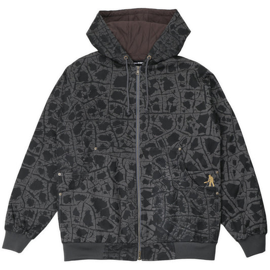 Pass Port Weathered Diggers Club Zip Hooded Jacket Black