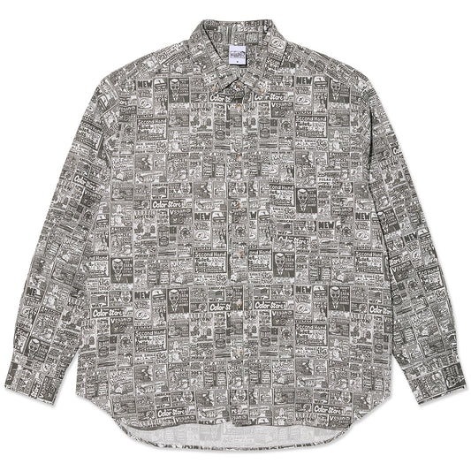 Polar Ben Longsleeve Shirt Newspaper Light Grey