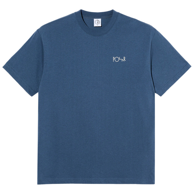 Polar Contrast T-Shirt Stroke Logo Grey Blue