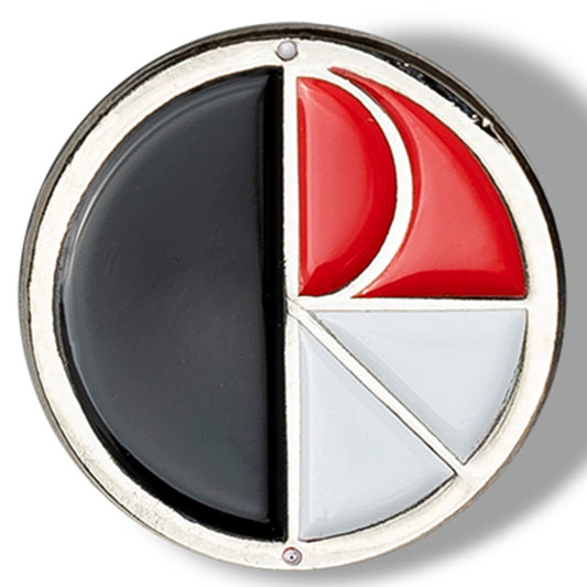 Polar Fill Logo Pin Silver/Black/Red