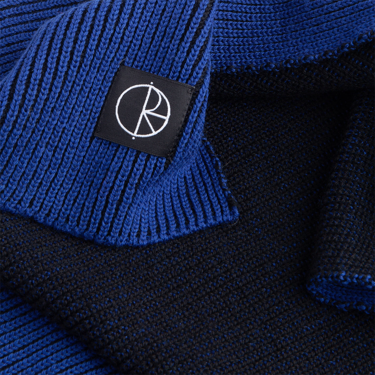 Polar Lines Merino Scarf Egyptian Blue/Black