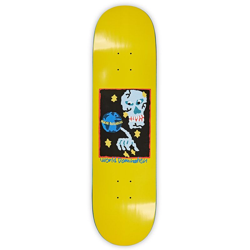 Polar Oskar Rozenberg World Domination Skateboard Deck Yellow 8.125