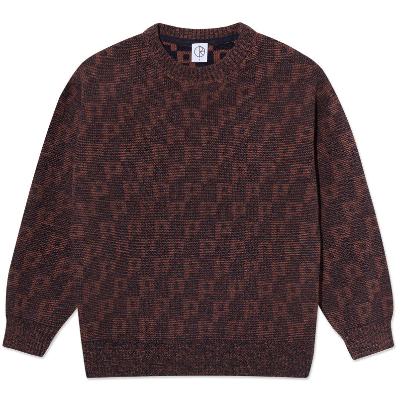 Polar P Pattern George Sweater Navy/Orange