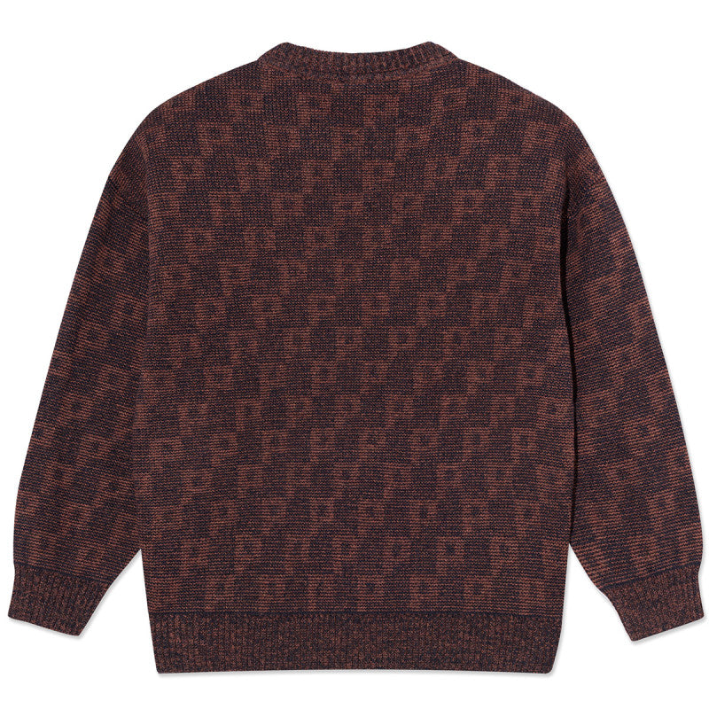 Polar P Pattern George Sweater Navy/Orange