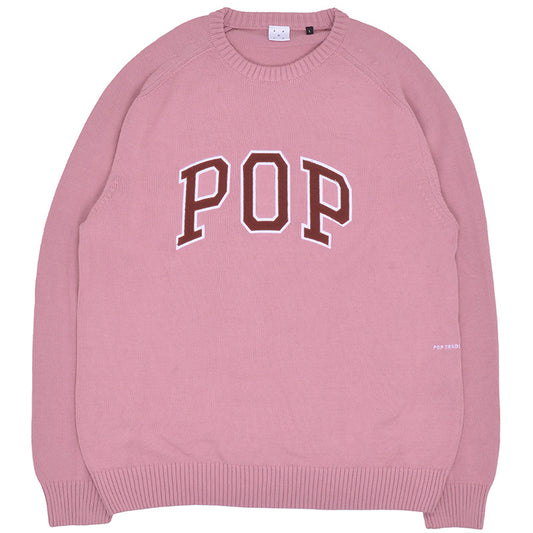 POP Arch Knitted Crewneck Sweater Mesa Rose/Fired Brick