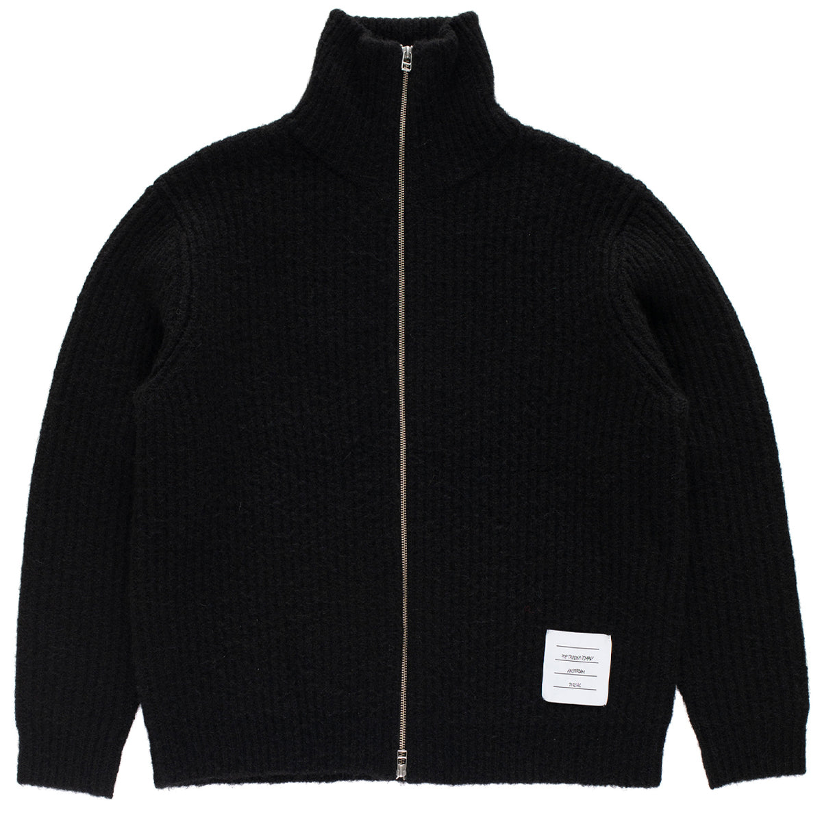 POP Knitted Full Zip Sweater Black
