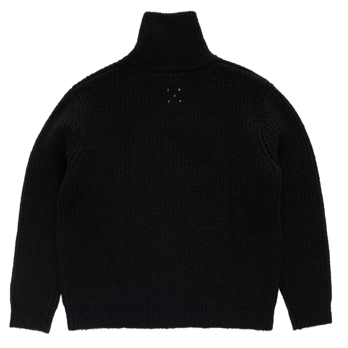 POP Knitted Full Zip Sweater Black
