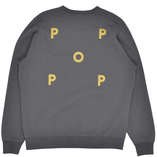 POP Logo Crewneck Sweater Charcoal/Cress Green