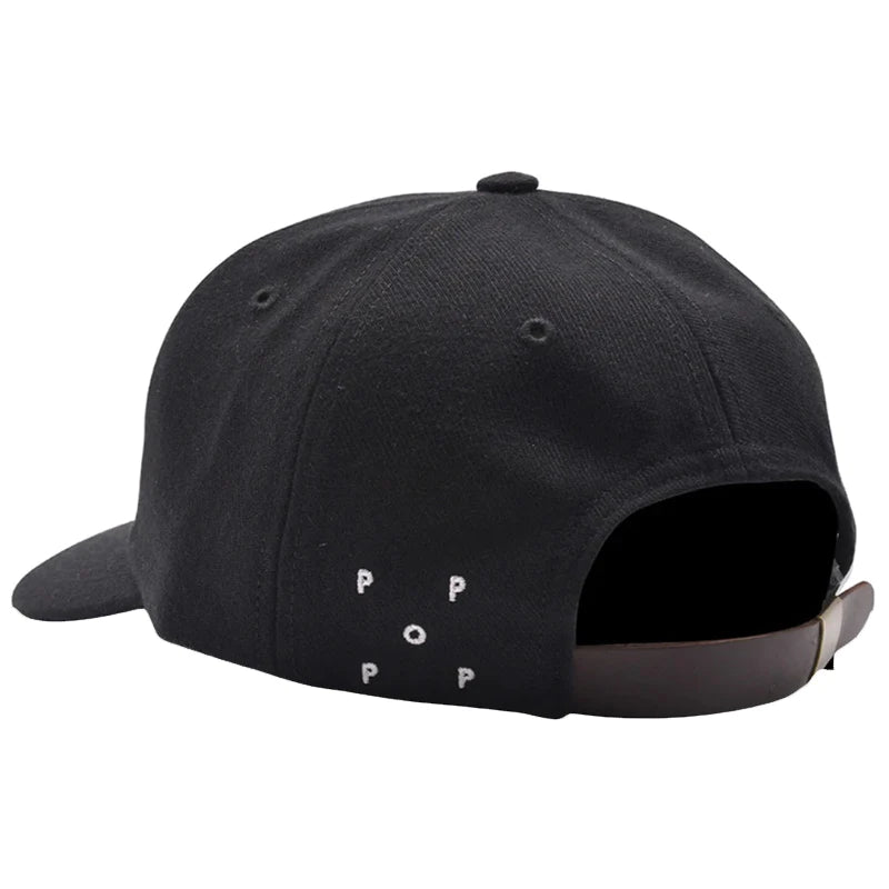 POP O 6 Panel Hat Black/White