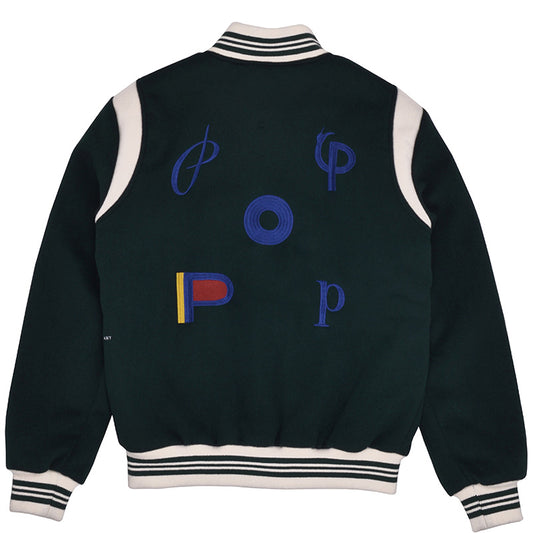 POP Parra Varsity Jacket Pine Green