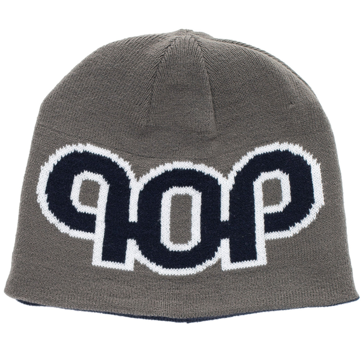 POP Reversible Pub Skull Beanie Grey/Navy