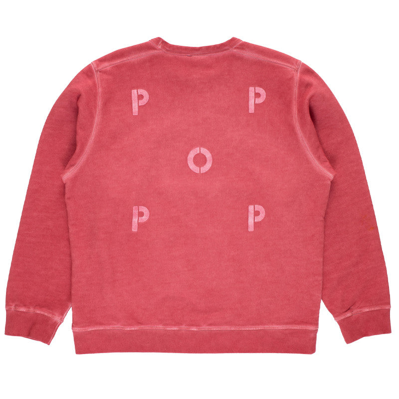 POP Stencil Logo Crewneck Sweater Earth Red