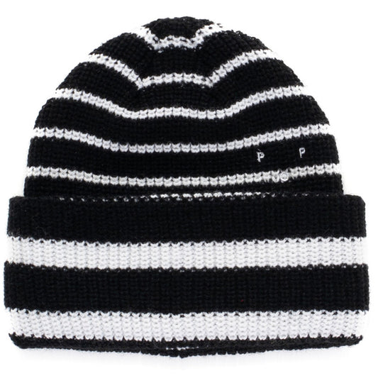 POP Striped Beanie Black/White